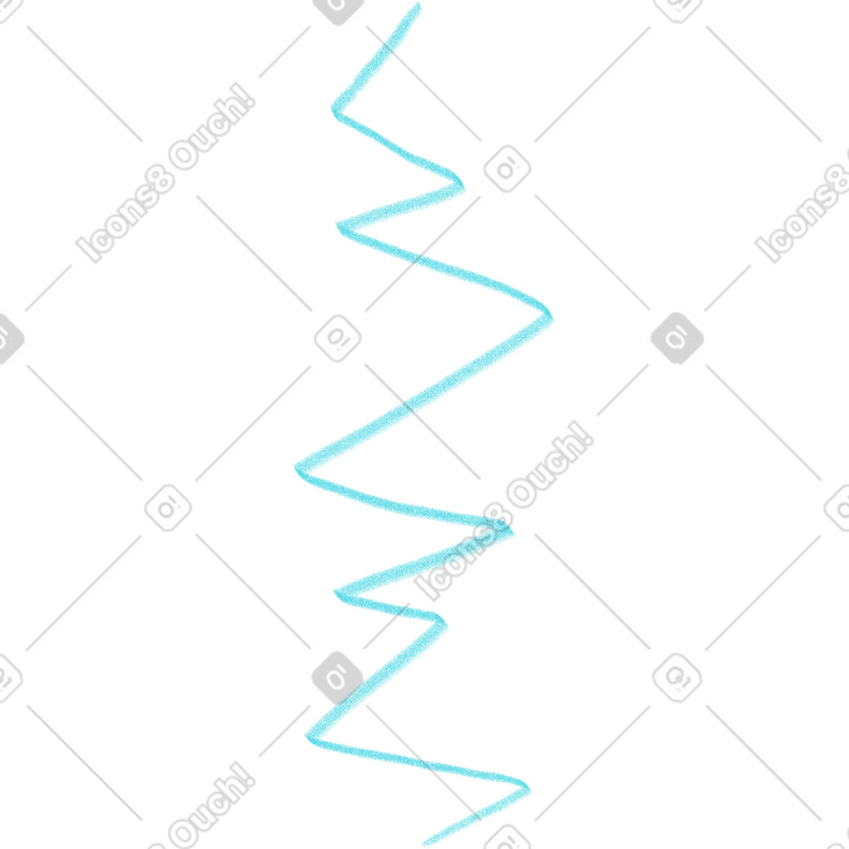 Blue zigzag illustration in Doodle style download in PNG, SVG