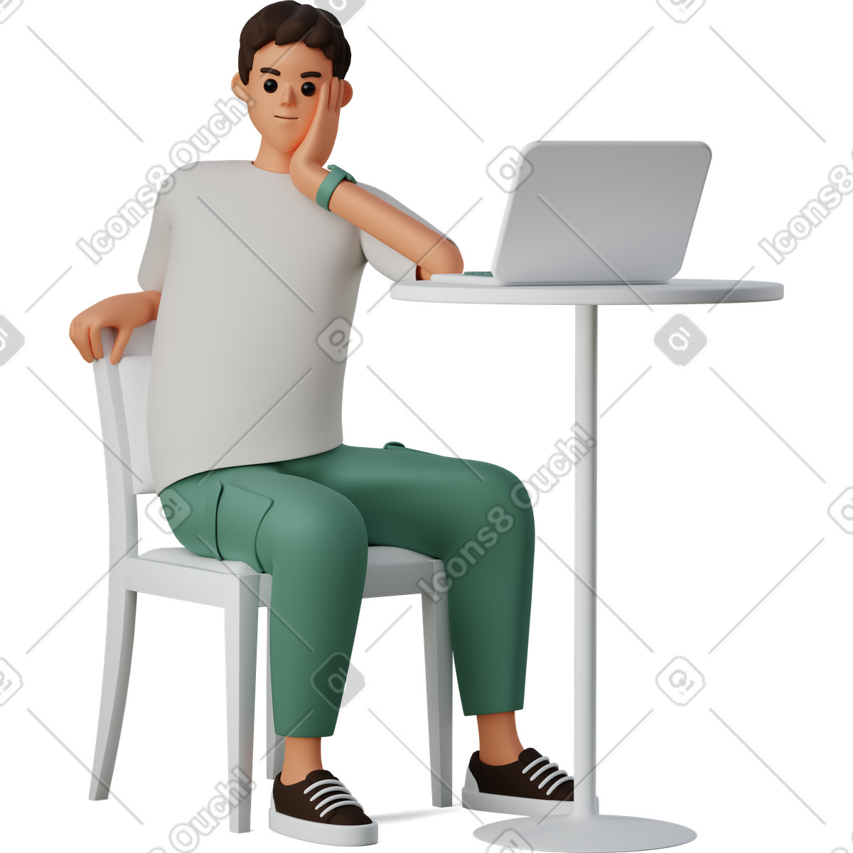 3D Casual life 스타일의 Remote work fatigue and burnout, home office productivity 일러스트레이션 PNG, SVG 다운로드