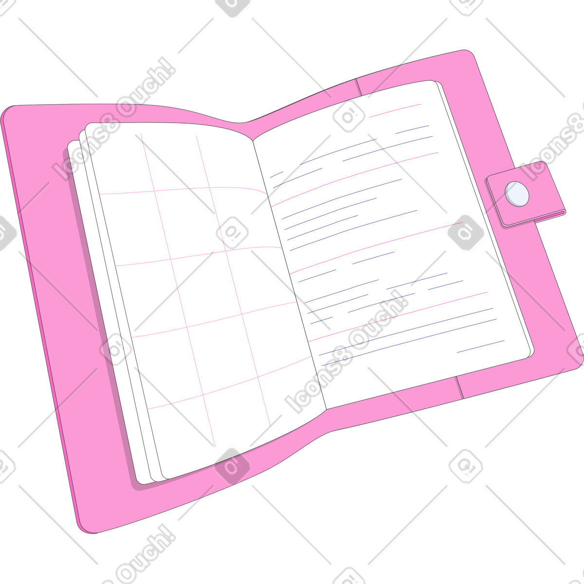Ilustración Planificador abierto en estilo Kit a descargar en PNG y SVG
