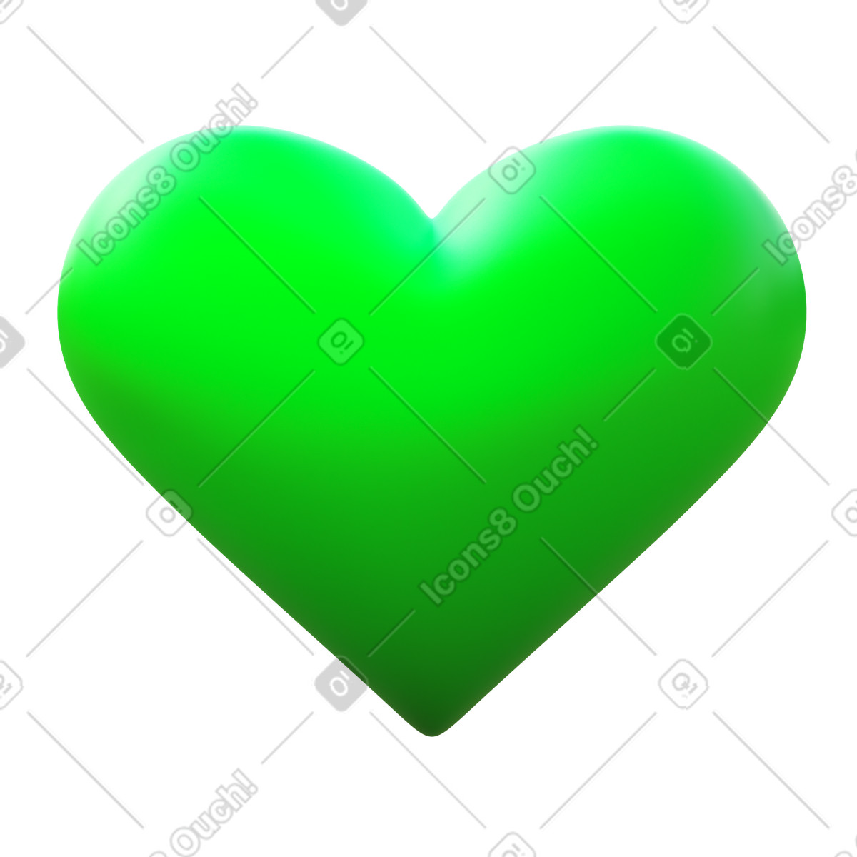 Green heart illustrazione in stile 3D Fluency scarica in PNG, SVG