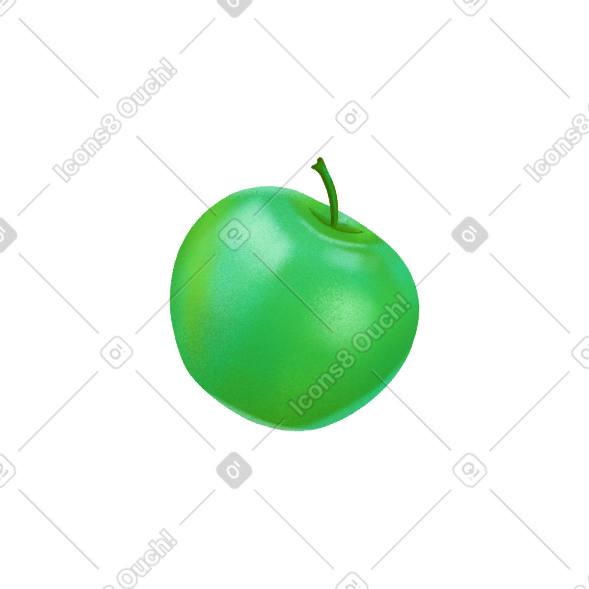 Green apple-Illustration im Smart-Stil als Download in PNG, SVG