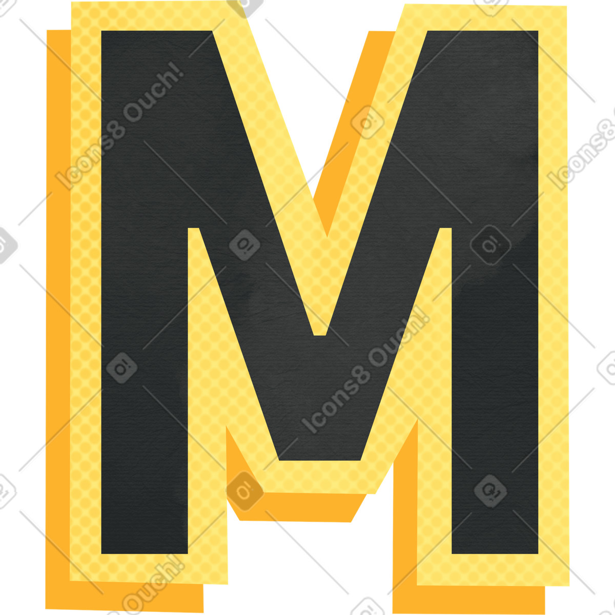 Ilustración Collage capital letter m en estilo Paper Cut a descargar en PNG y SVG