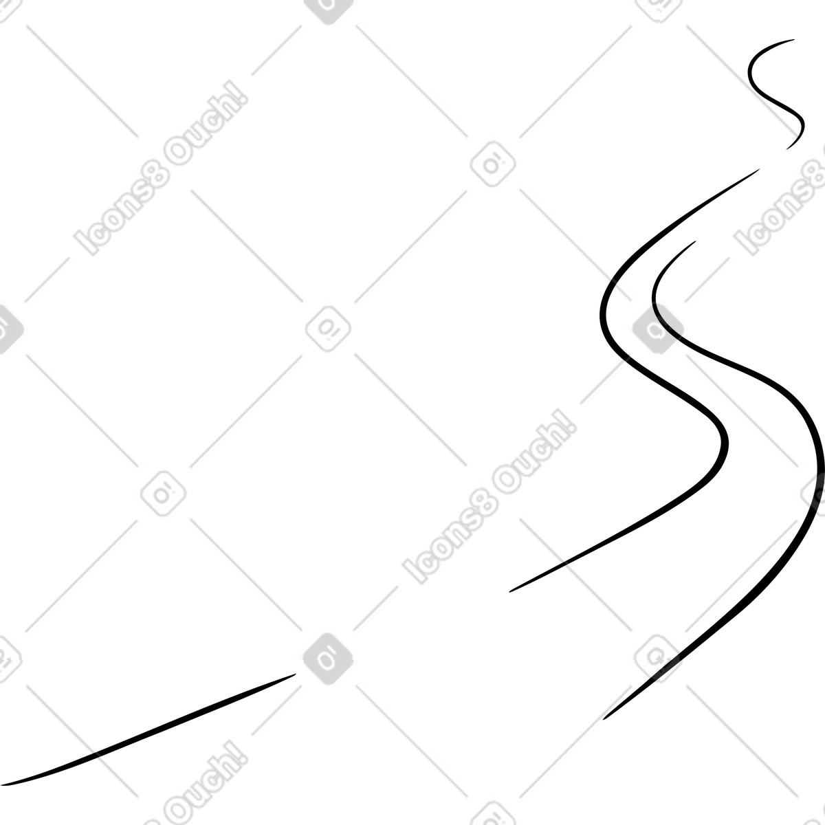 Illustration Route qui s'éloigne dans le style Line à télécharger aux formats PNG, SVG
