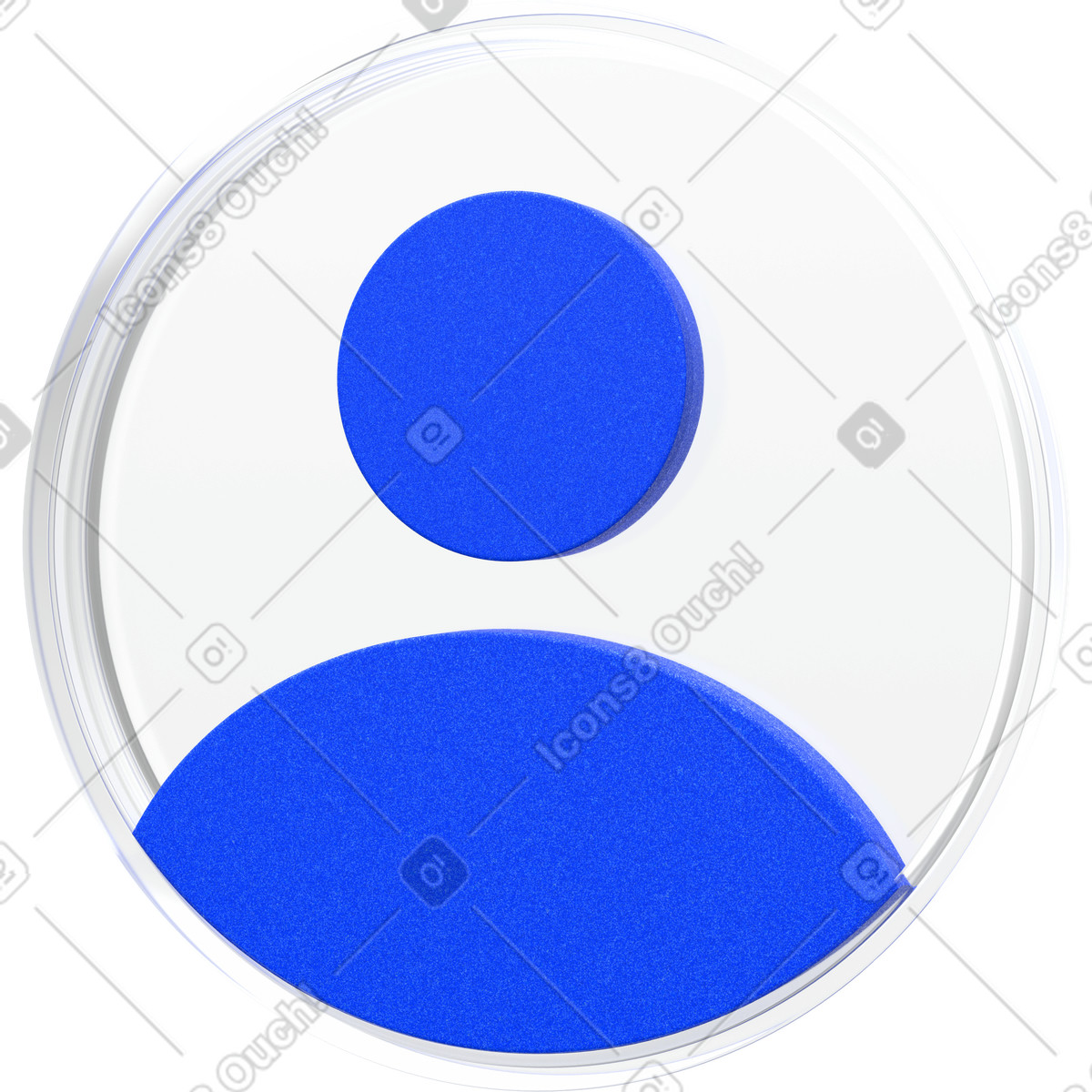 Icona utente di vetro illustrazione in stile 3D Enterprise scarica in PNG, SVG
