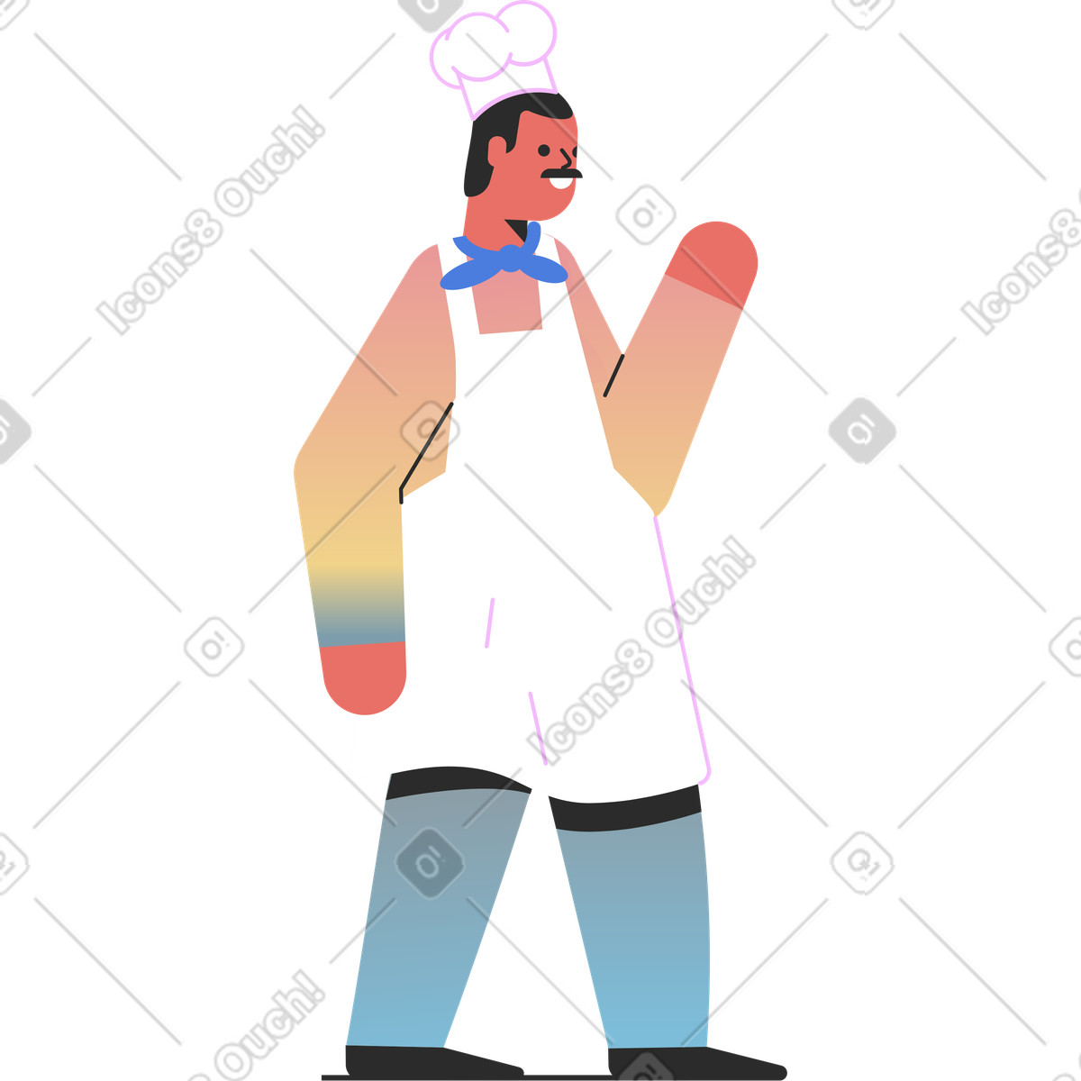 Illustration Cuisinier dans le style Marginalia à télécharger aux formats PNG, SVG