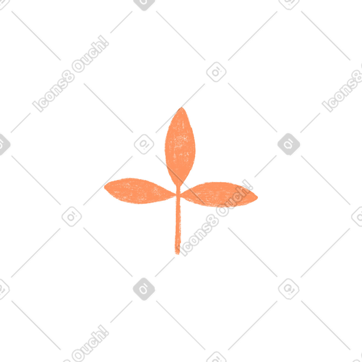 Small orange plant illustration in Chalky style download in PNG, SVG