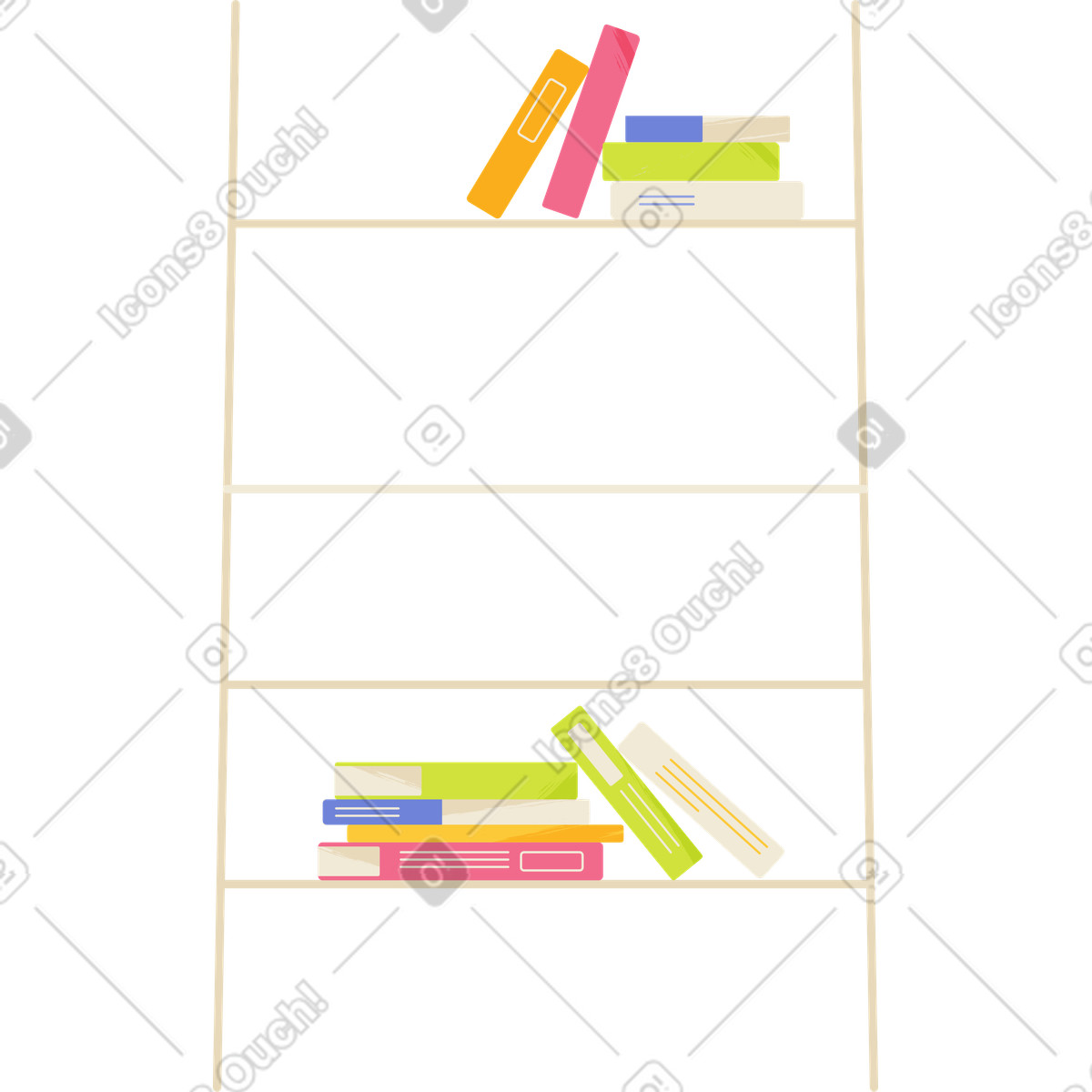 Libreria illustrazione in stile Juicy scarica in PNG, SVG