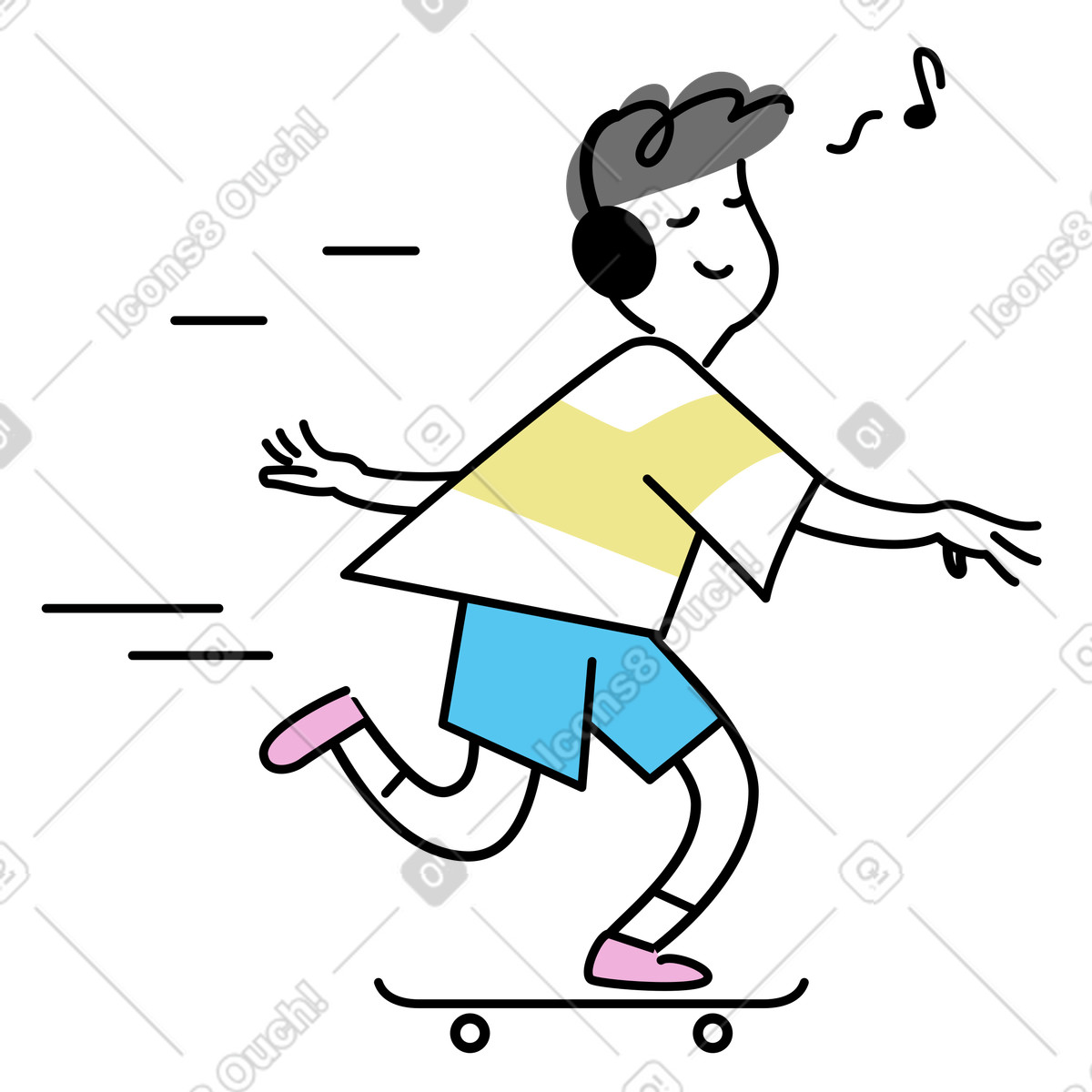 Riding skateboard happily illustration activism clipart free vectors for awareness
