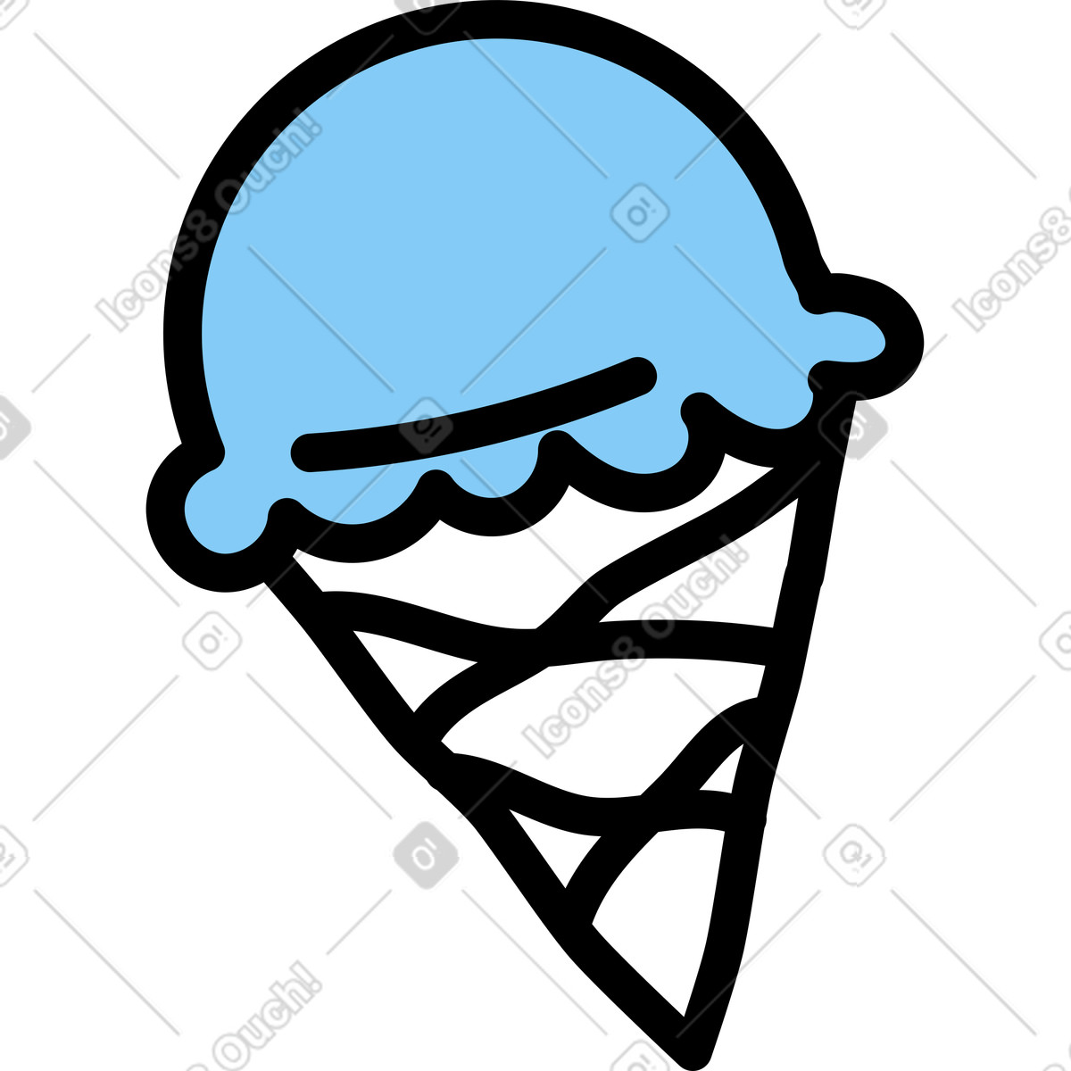 Ice cream illustration in Notes style download in PNG, SVG