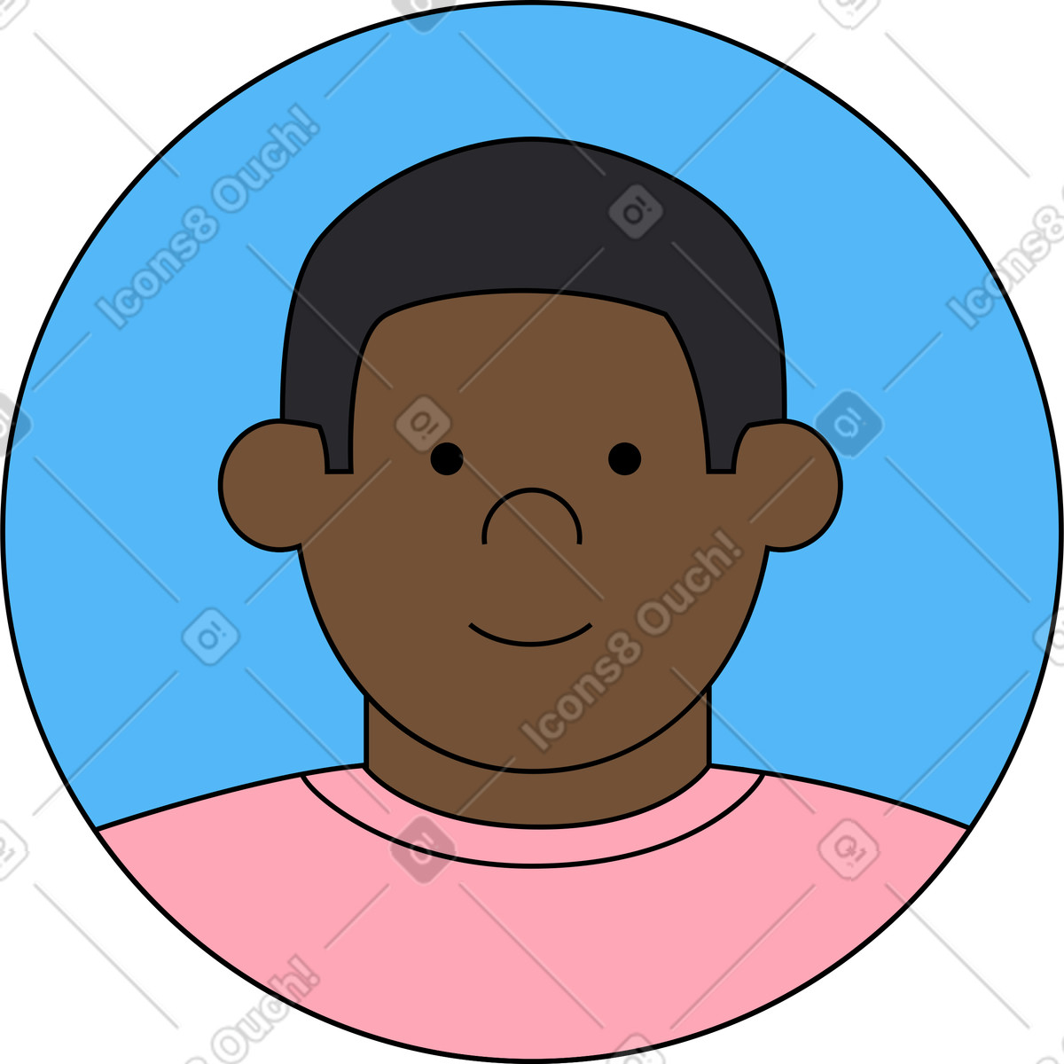 Avatar di un gruppo persone illustrazione in stile Kindy scarica in PNG, SVG