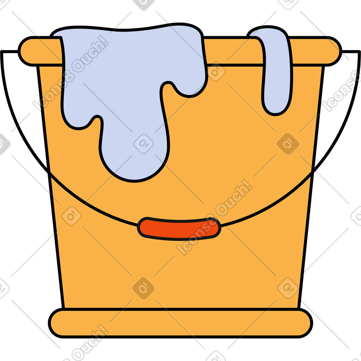 Ilustración Balde de cemento en estilo Bloom a descargar en PNG y SVG