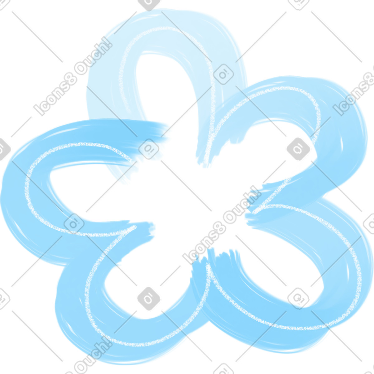 下载 Doodle 风格的 Flower two blue 插画，支持 PNG、SVG 格式