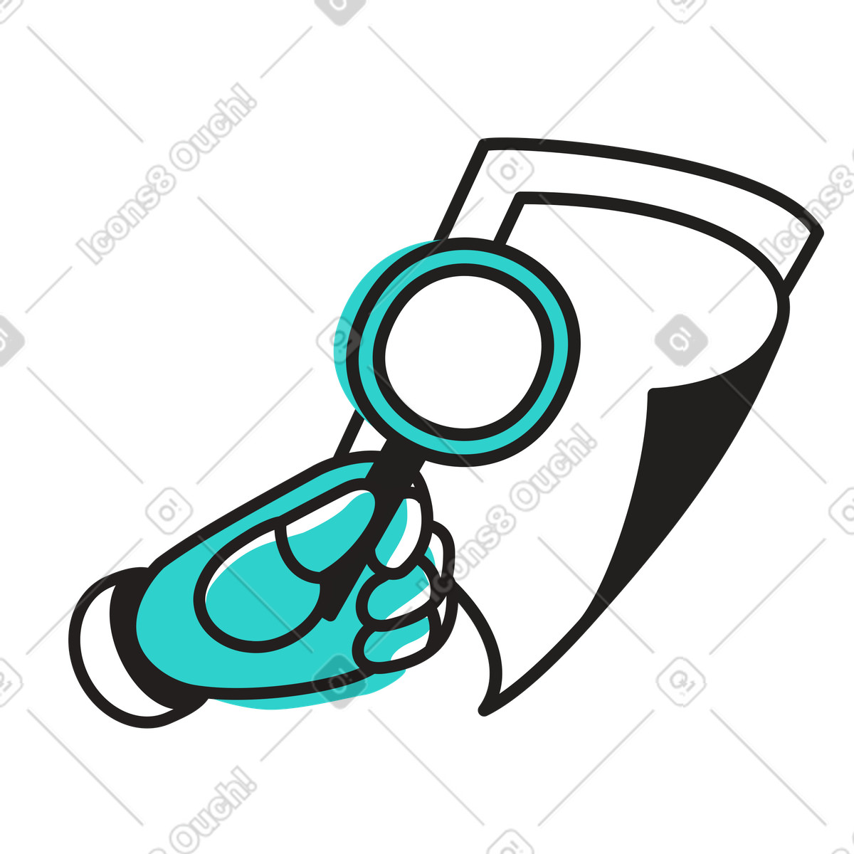 Smart search with AI technology illustration in Little style download in PNG, SVG
