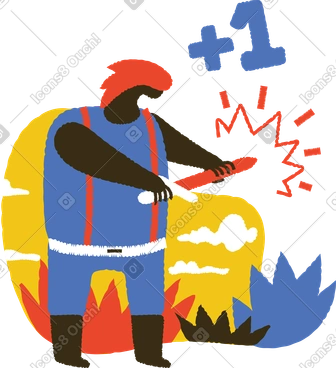 Man getting an upgraded sword PNG, SVG