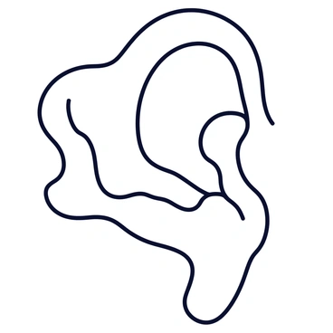 A monochrome artistic representation of the inner ear