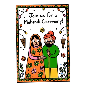 Png animated mehendi ceremony cartoon