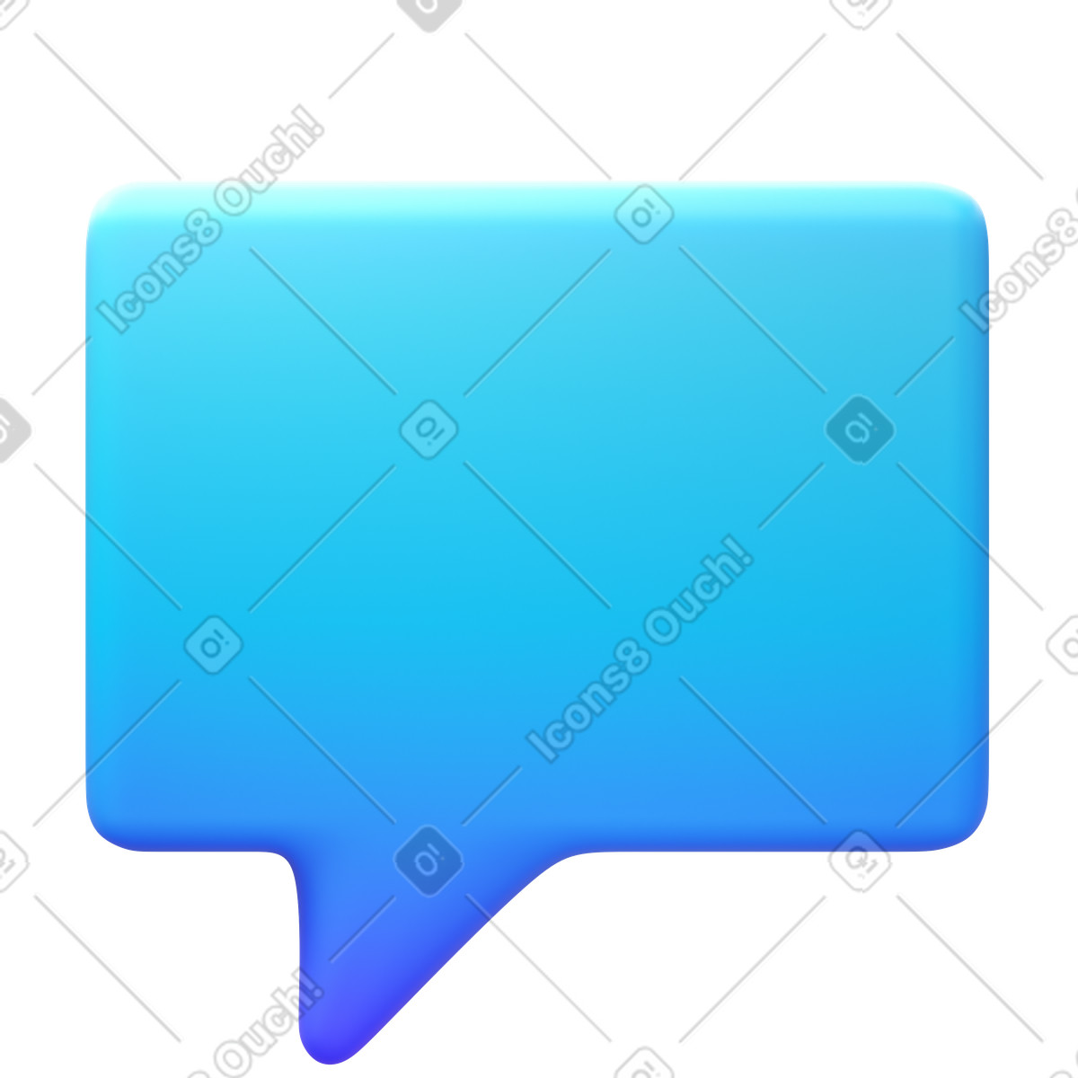 Ilustración Square speech bubble en estilo 3D Fluency a descargar en PNG y SVG