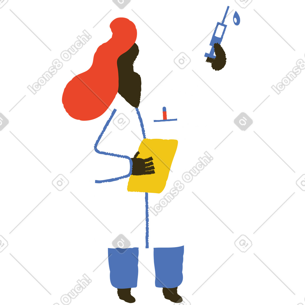 Ilustração de Mulher médica em no estilo Bermuda para baixar em PNG, SVG