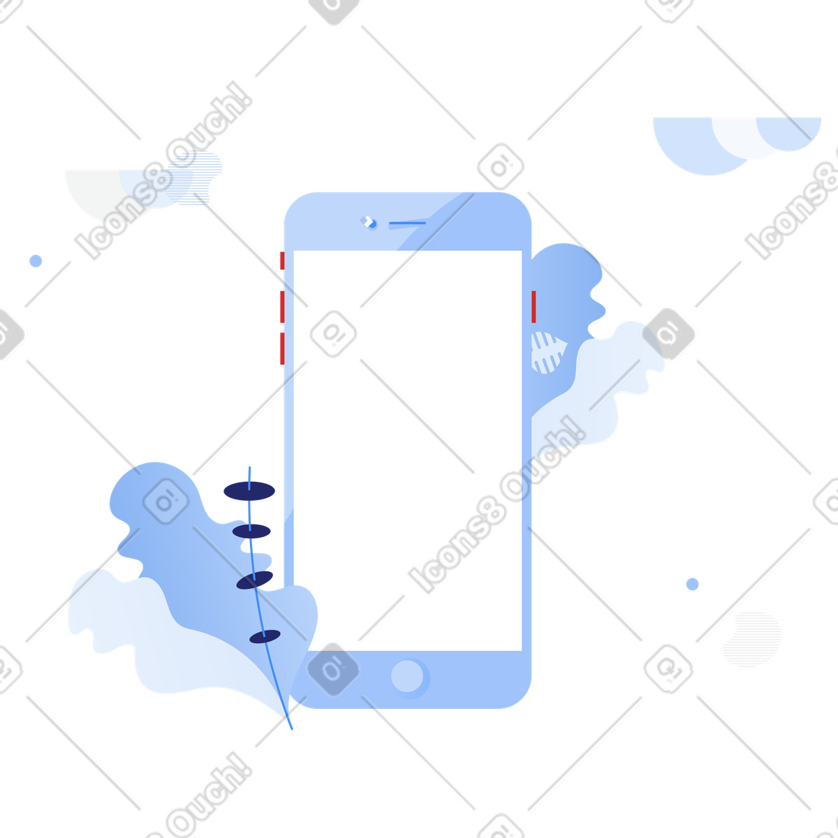 Empty phone background illustration clipart image in PNG, SVG, GIF