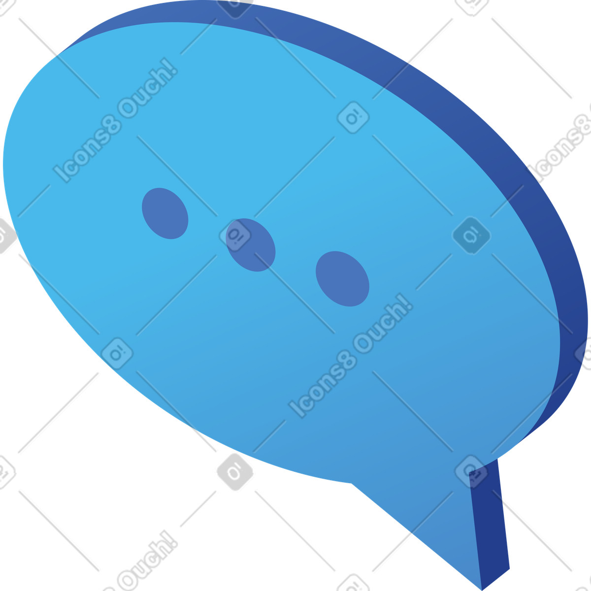 Ilustración Blue speech bubble with typing indicator en estilo Quantum a descargar en PNG y SVG