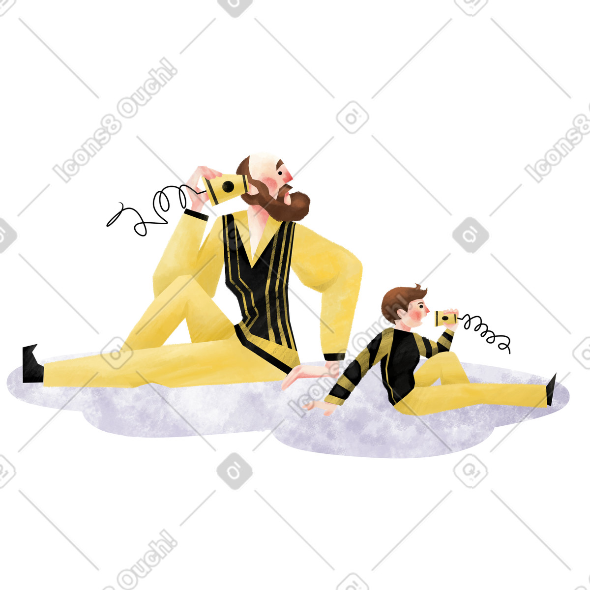 Communication barrier between generations, No connection concept illustration in Family style download in PNG, SVG