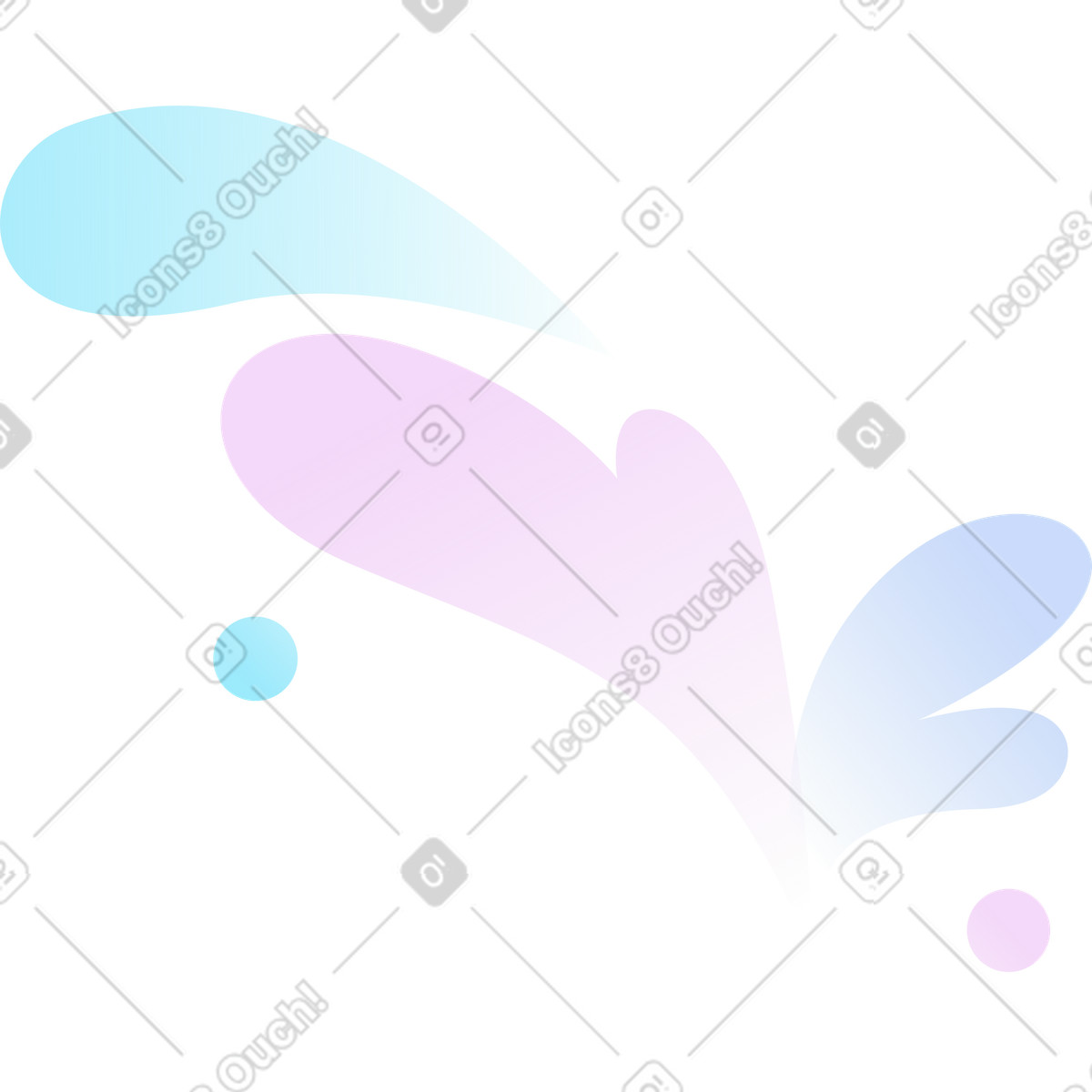 Translucent water splashes illustration in Airy style download in PNG, SVG