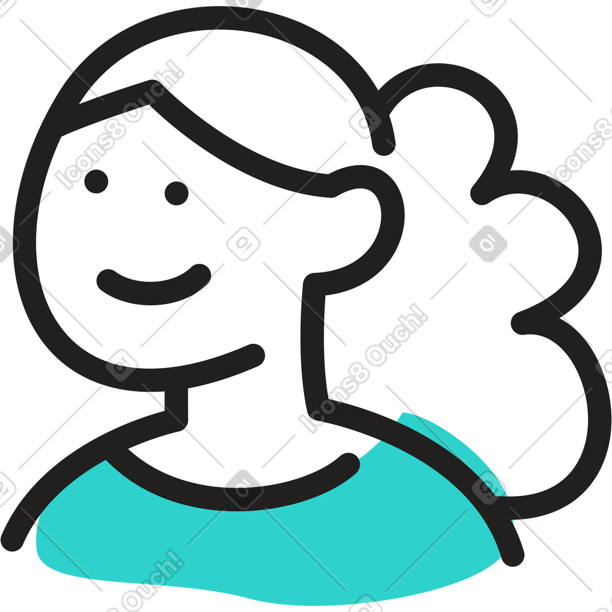 Ilustración Avatar de mujer en estilo Little a descargar en PNG y SVG