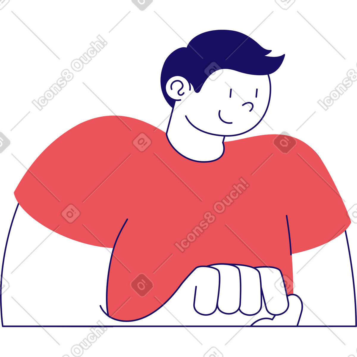 Illustration Homme souriant dans le style Bendy à télécharger aux formats PNG, SVG