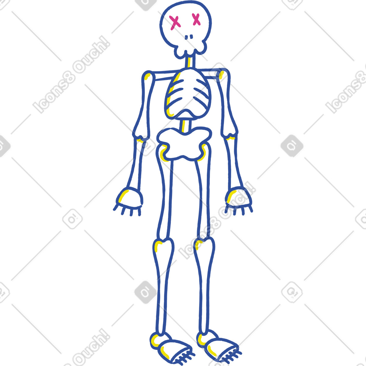 Ilustração de Esqueleto halloween em no estilo Lime para baixar em PNG, SVG