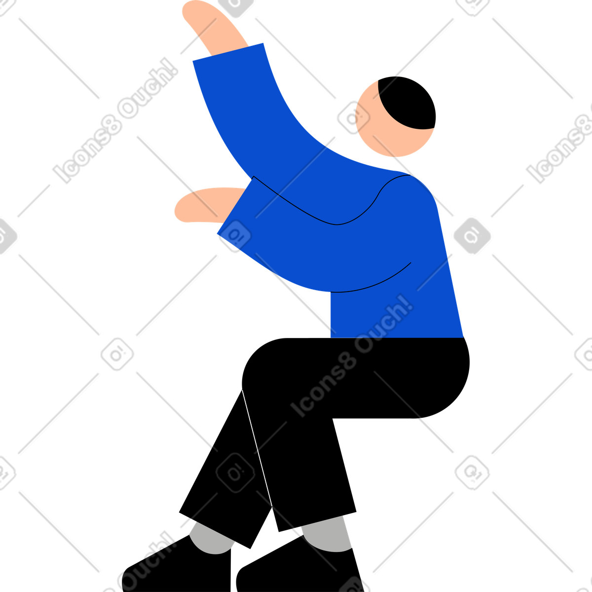 Ilustração de Homem sentado em no estilo Tiny para baixar em PNG, SVG