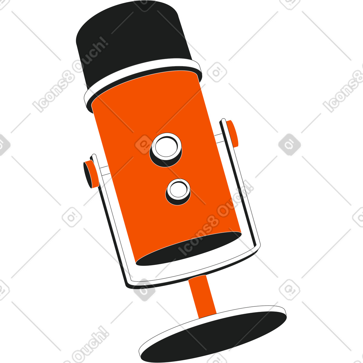 Podcast microphone illustration in Strict style download in PNG, SVG