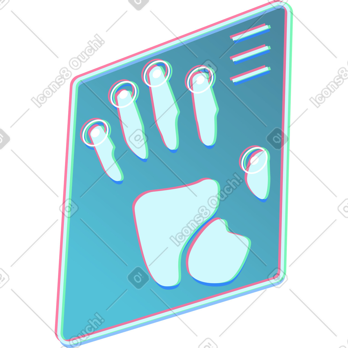 Illustration Fenêtre d'empreintes digitales de la main dans le style Neon à télécharger aux formats PNG, SVG