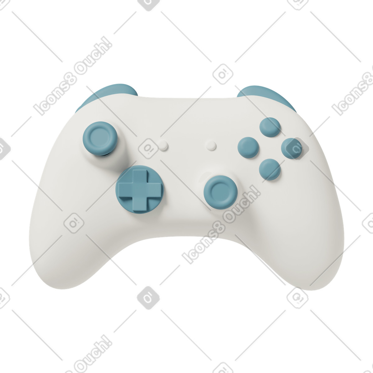 Ilustração de White gamepad em no estilo 3D Casual life para baixar em PNG, SVG