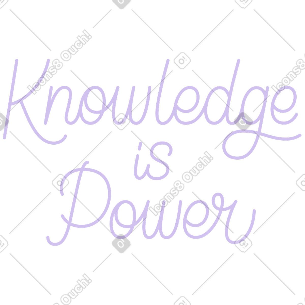 Lettering knowledge is power illustration educational clipart graphic in PNG