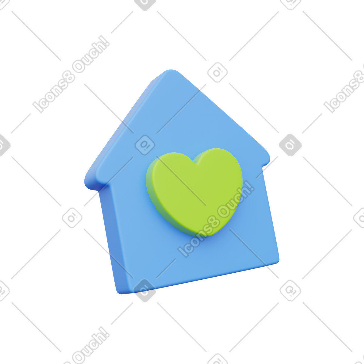 Casa di plastica come simbolo della illustrazione in stile 3D Playful scarica in PNG, SVG