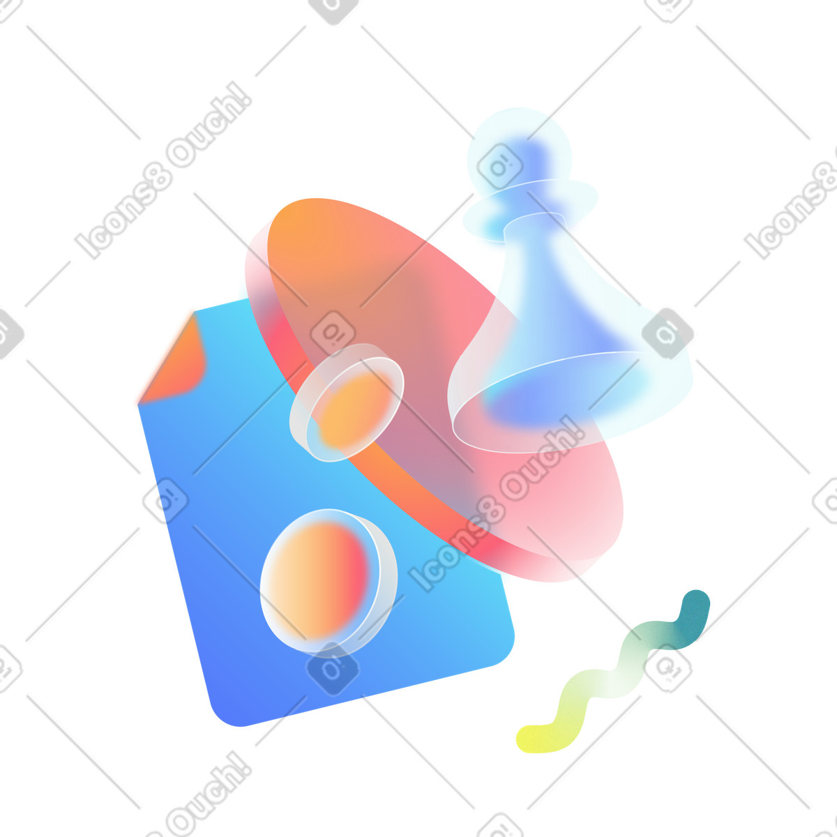 Ilustración Business strategy planning with chess pawn and document graphics en estilo Morphis a descargar en PNG y SVG