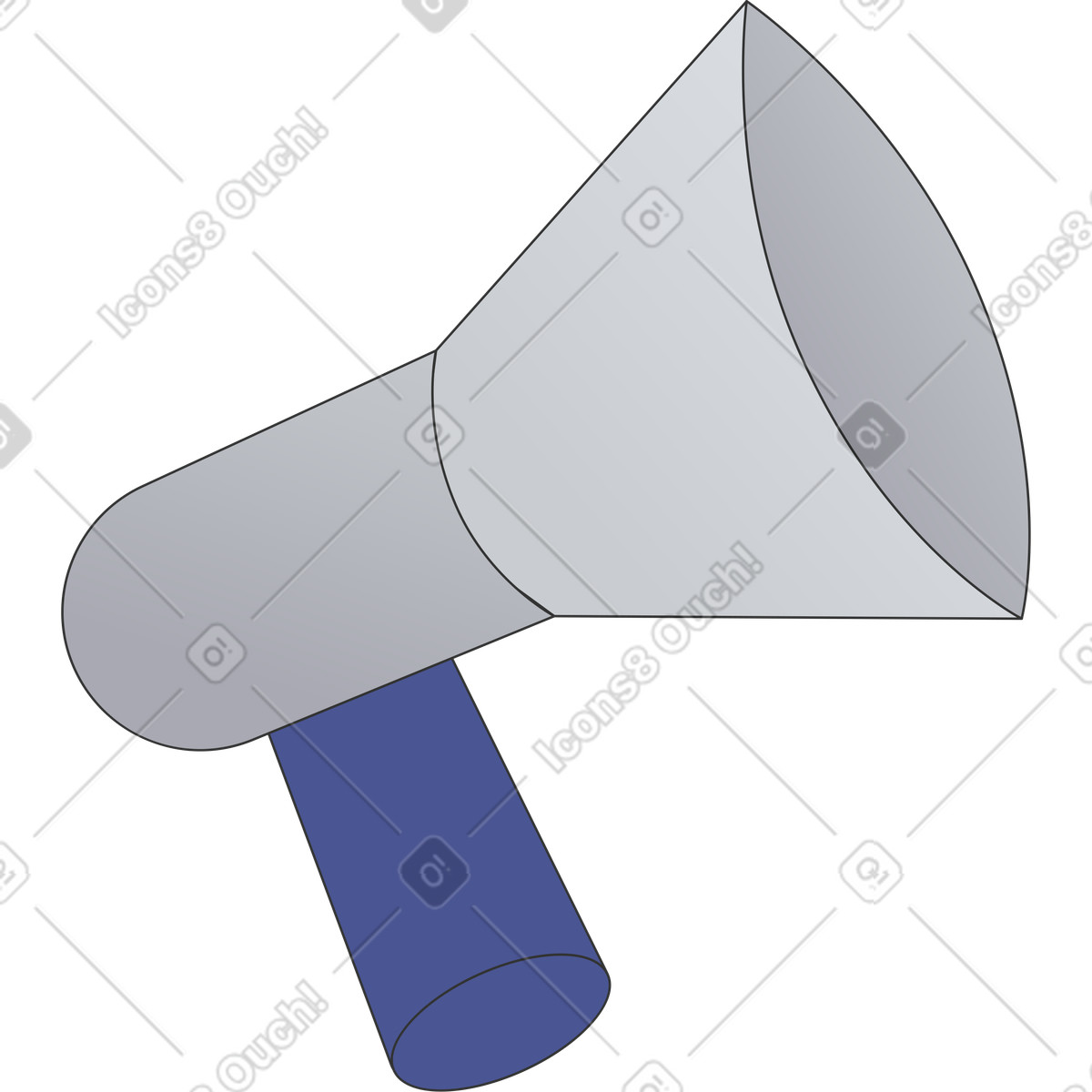 Megaphon-Illustration im Kit-Stil als Download in PNG, SVG