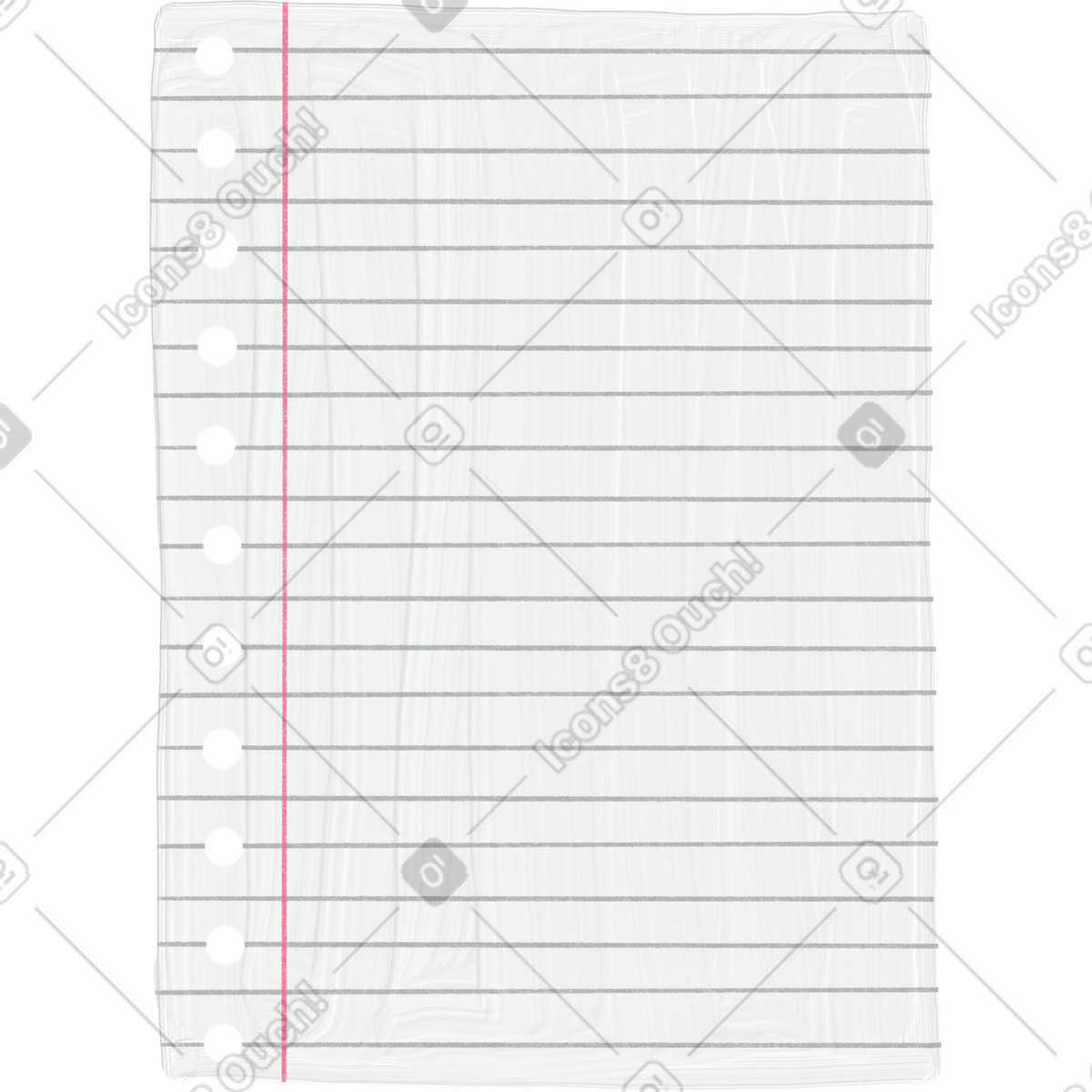 Ilustração de Striped notebook sheet em no estilo Scrapbooking para baixar em PNG, SVG