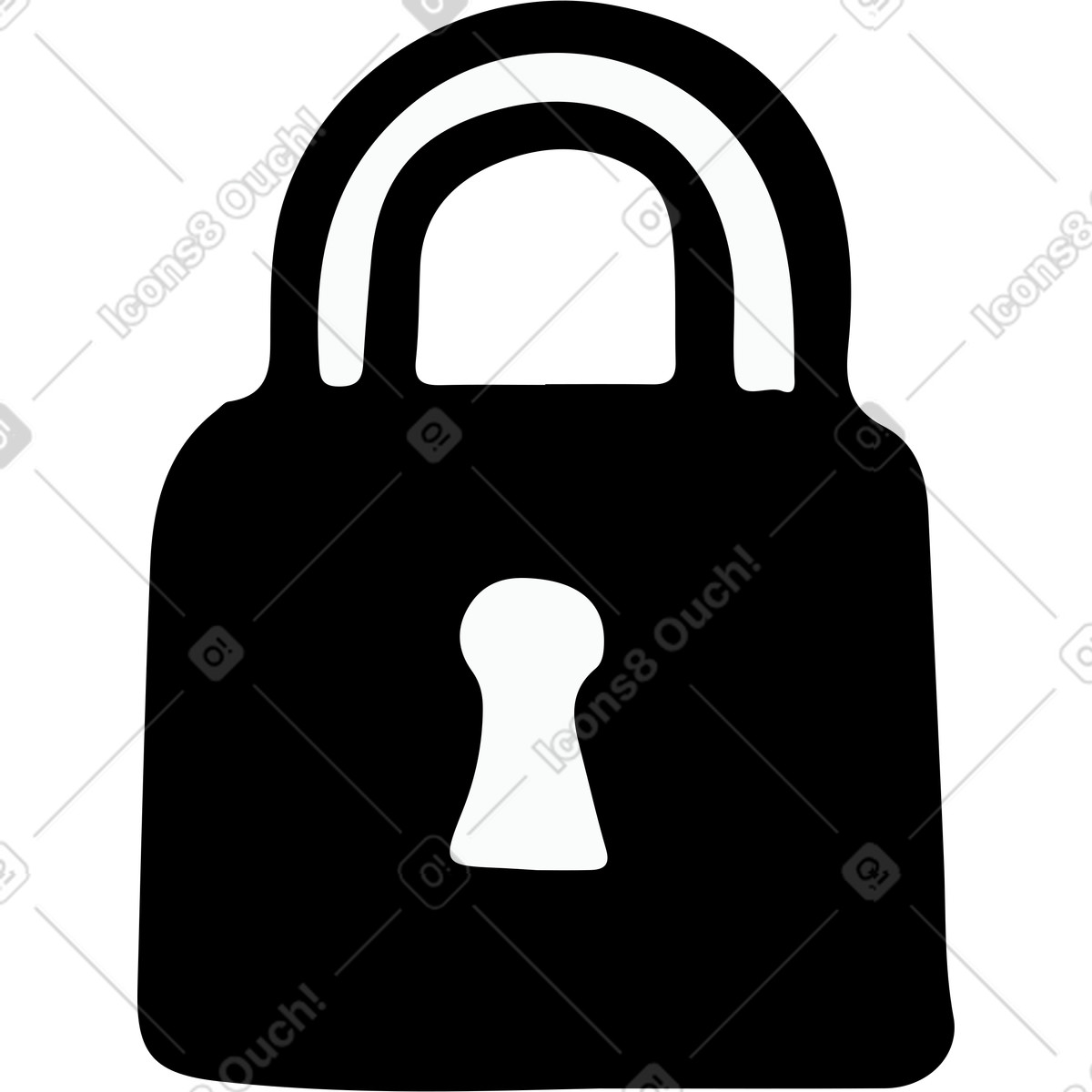 Illustration Serrure fermée dans le style Journal à télécharger aux formats PNG, SVG