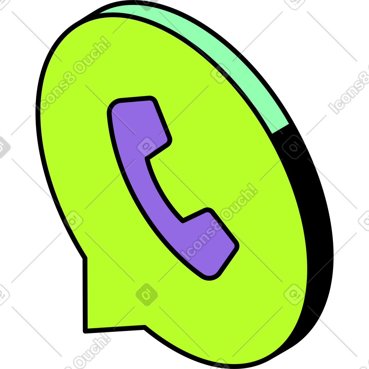 Ilustração de Bolha com símbolo telefone em no estilo Project para baixar em PNG, SVG