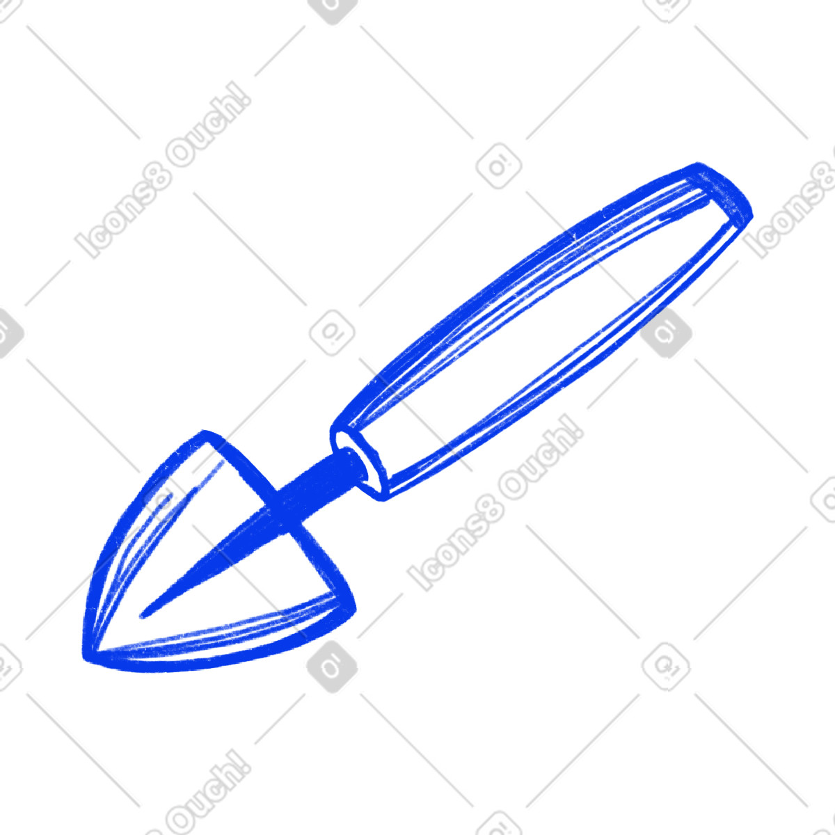 Blue tool for houseplants illustrazione in stile Biro scarica in PNG, SVG