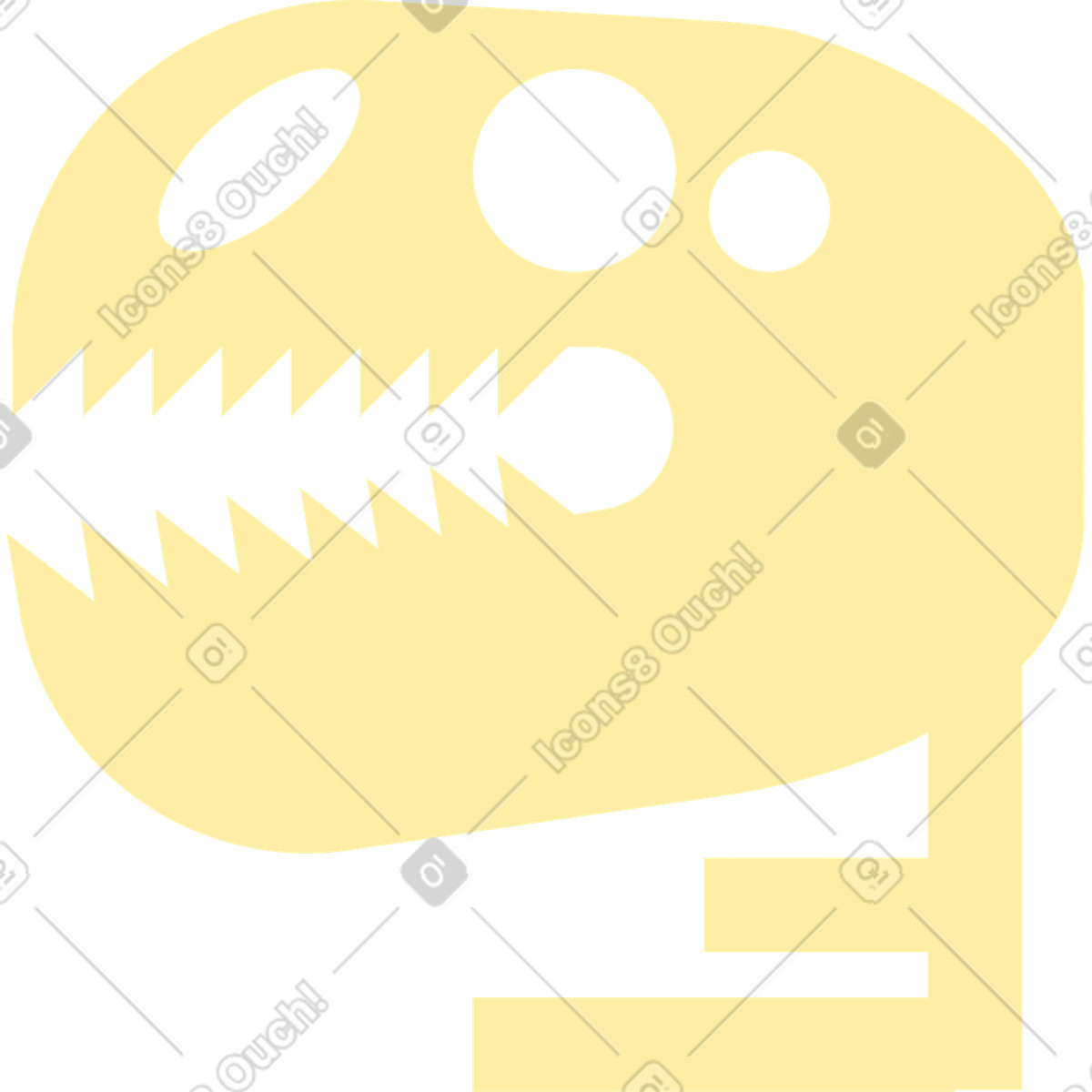 Dinosaur skull illustration in Polar style download in PNG, SVG
