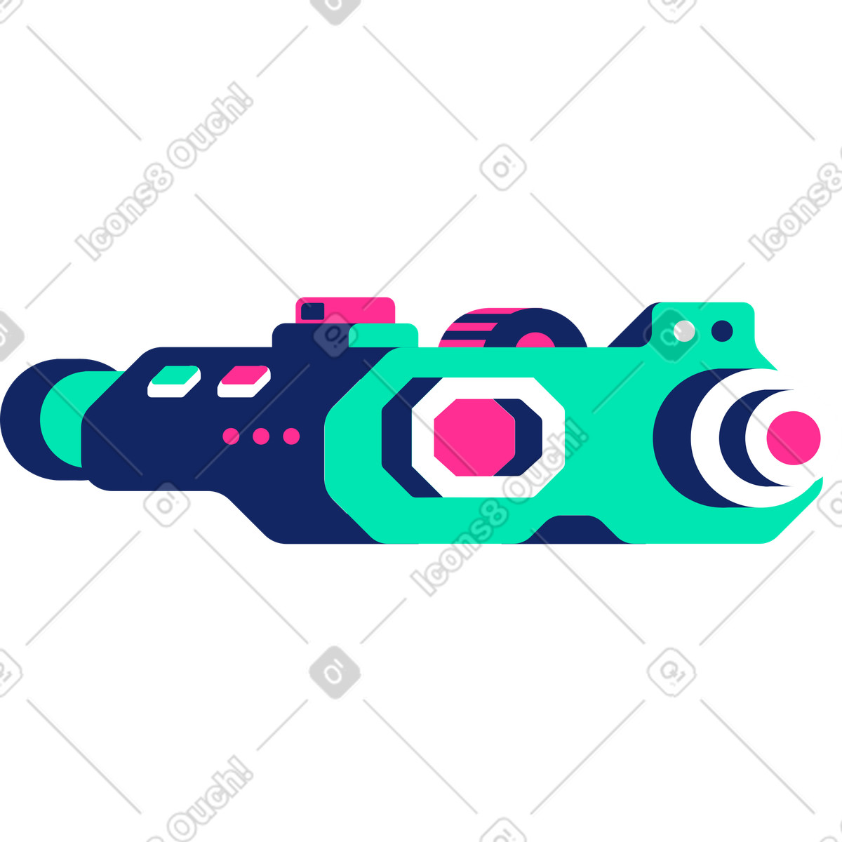 Ilustración Binocular en estilo Cyborg a descargar en PNG y SVG