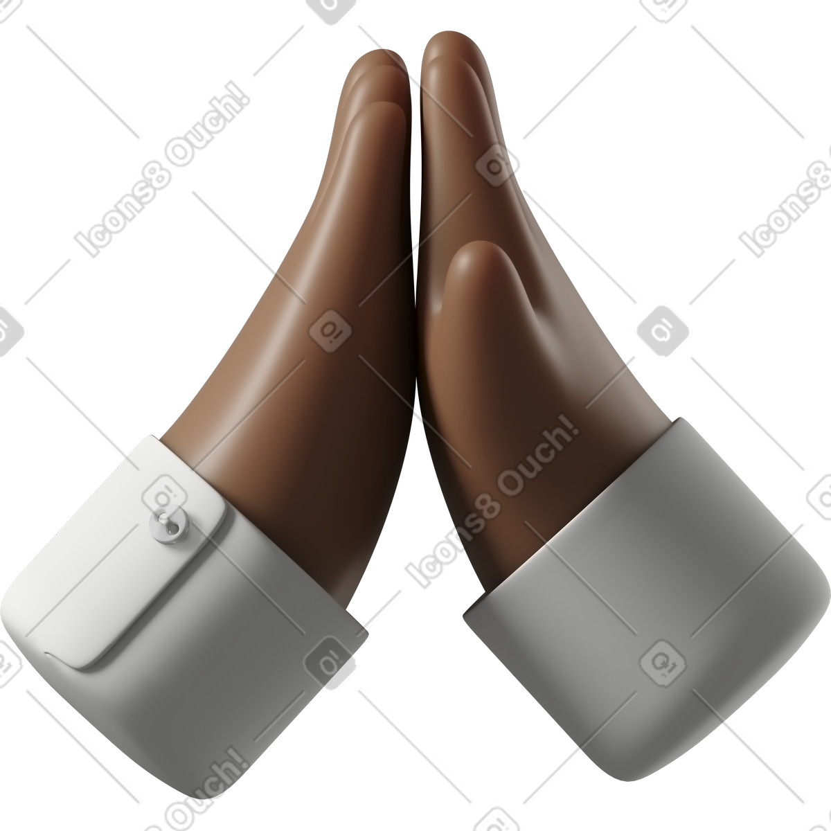 Dark brown skin hands high-fiving illustration in 3D Fun&Wild style download in PNG, SVG