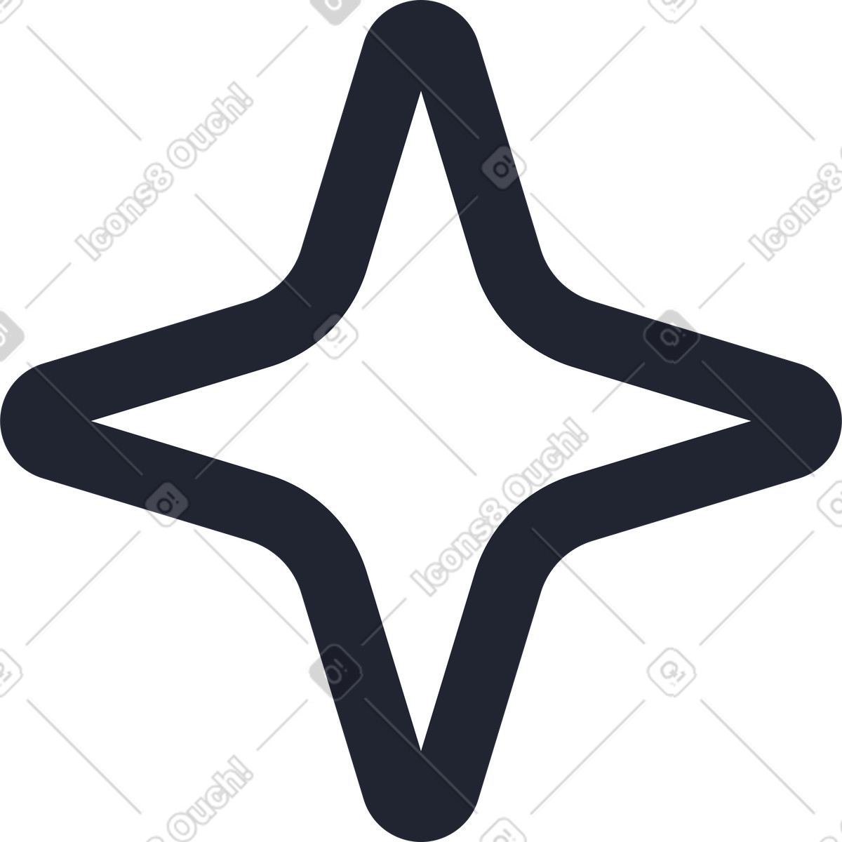 Star white animated illustration in Pablita style download in GIF, Lottie (JSON), AE
