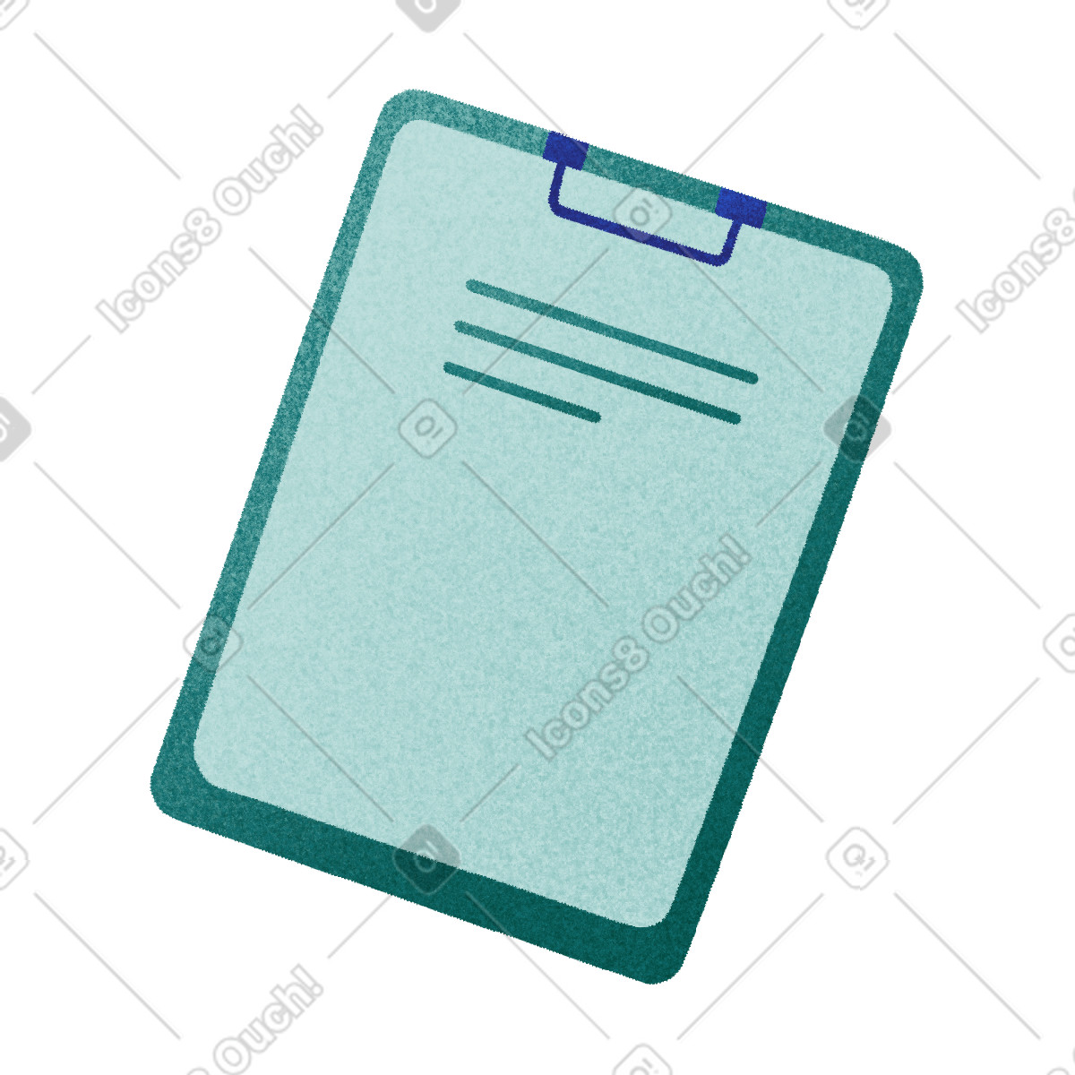 Zwischenablage mit einem blatt papier-Illustration im Willowy-Stil als Download in PNG, SVG