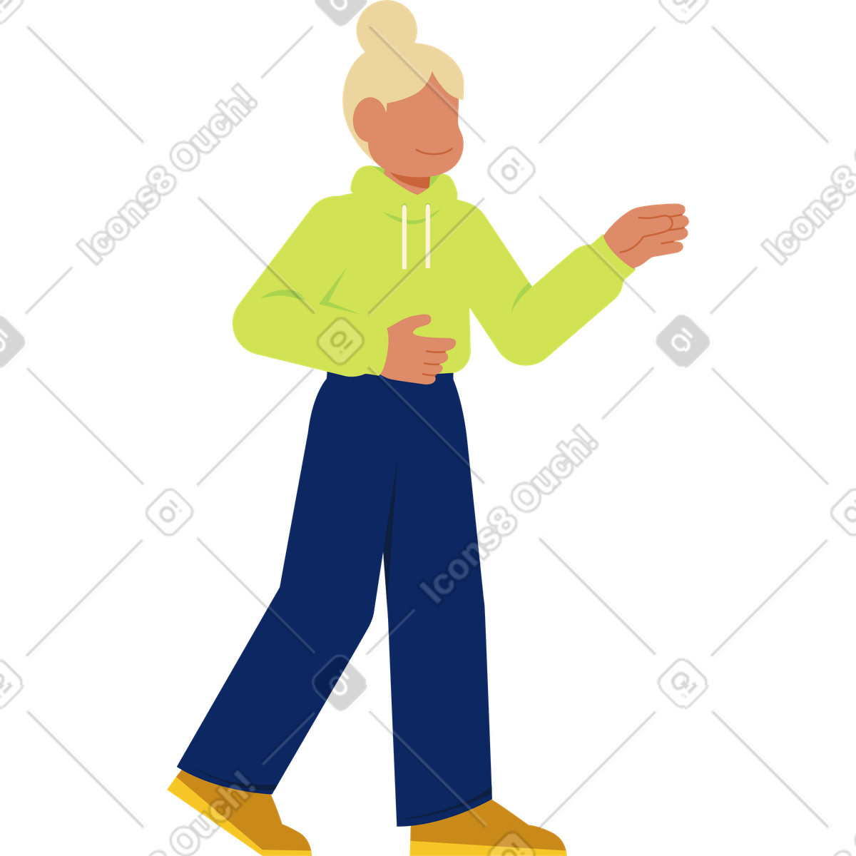 Junge frau hebt etwas auf-Illustration im Catchy-Stil als Download in PNG, SVG