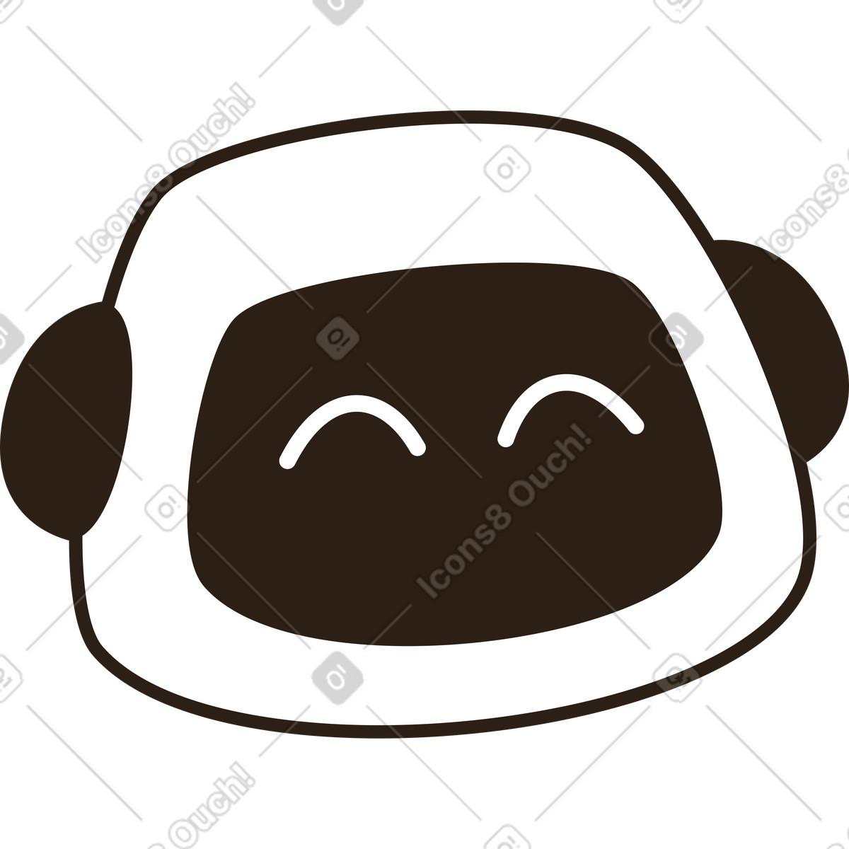 Plain 스타일의 헤드 로봇 일러스트레이션 PNG, SVG 다운로드