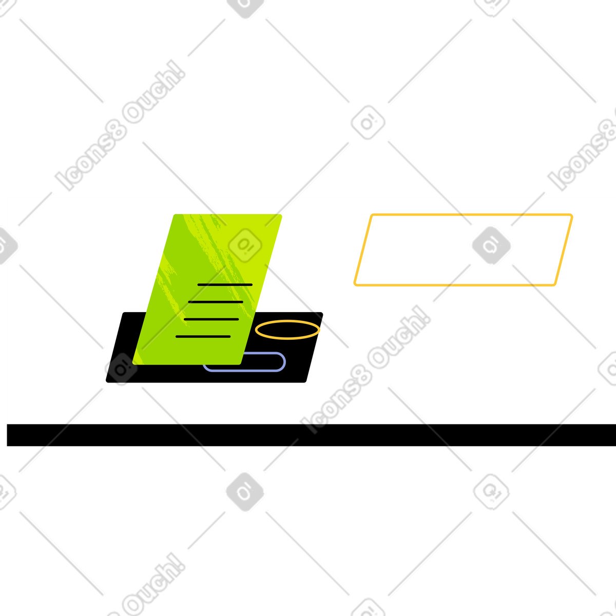 Scheda di pianificazione con note illustrazione in stile Juicy scarica in PNG, SVG