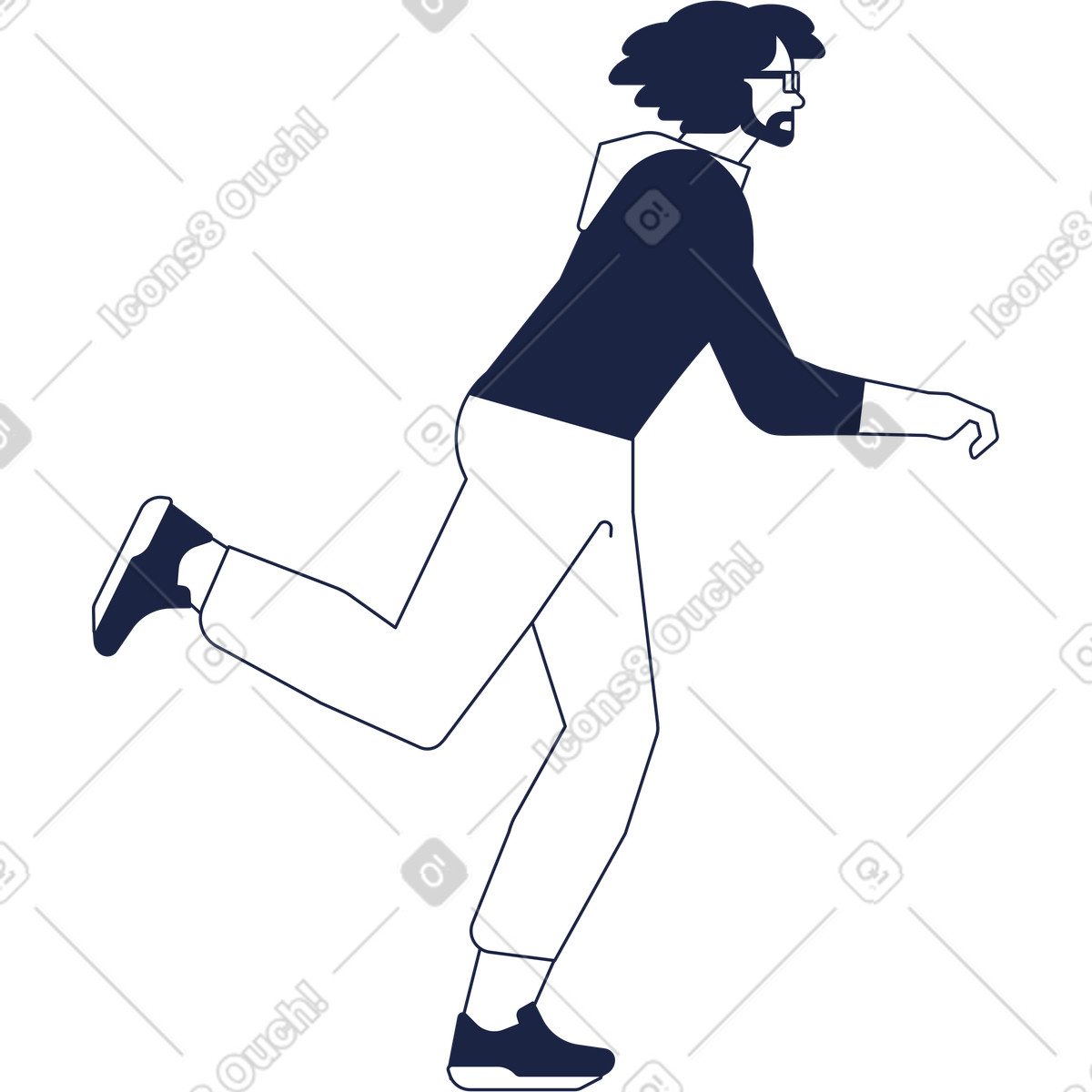 Shopping man illustration in Urban Line style download in PNG, SVG